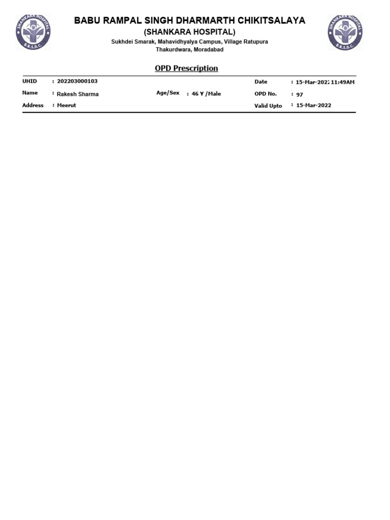 OPD Prescription | PDF