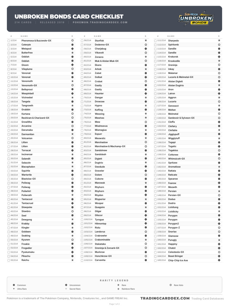 pokemon tcg unbroken bonds card list sun and moon Pokmon TCG: Sun & Moon-Unbroken Bonds Lightning Loop Theme Deck GX...plus pokemon unbroken bonds card list