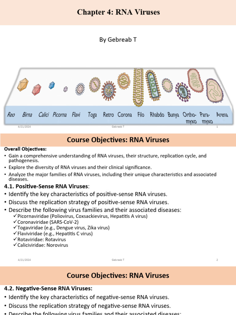 Chapter4.RNA Viruses | PDF | Virus | Hiv