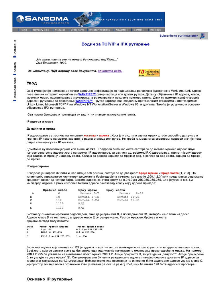 TCP_IP and IPX Routing Tutorial-Srpski | PDF
