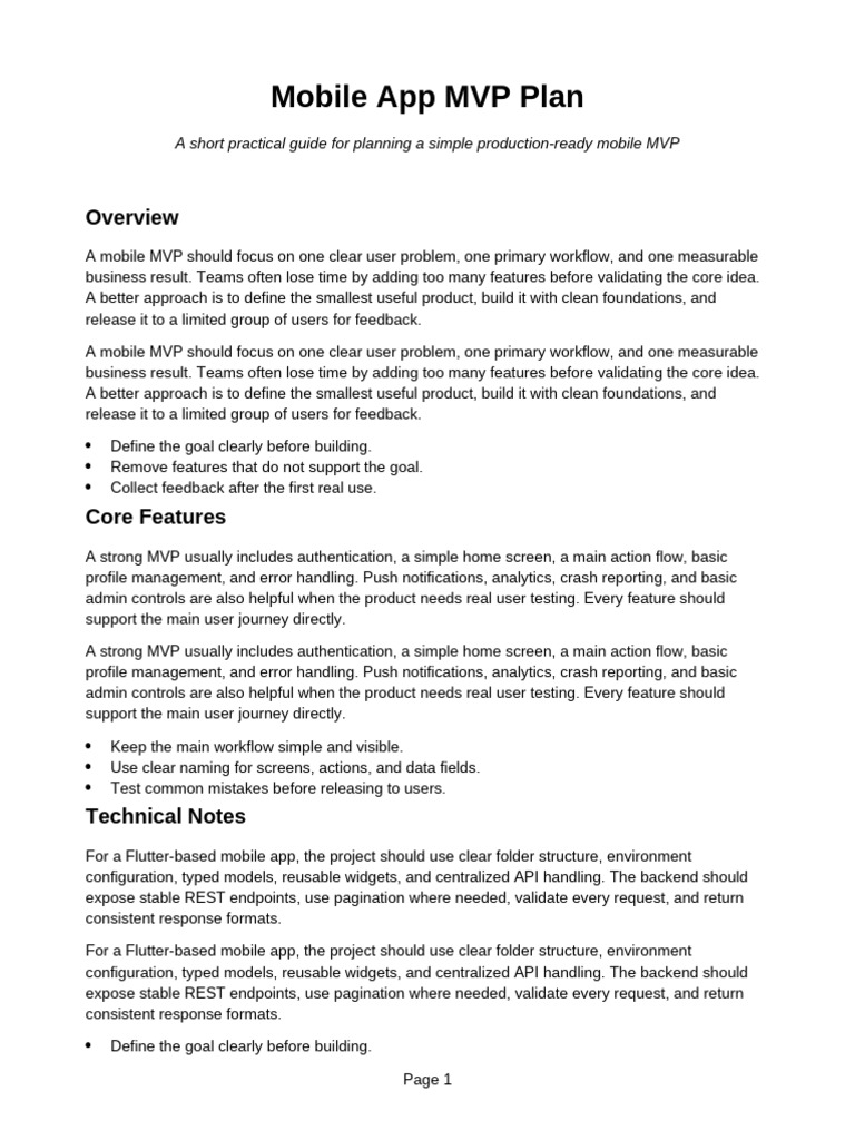 01 Mobile App Mvp Plan | PDF | Computer Science | Software