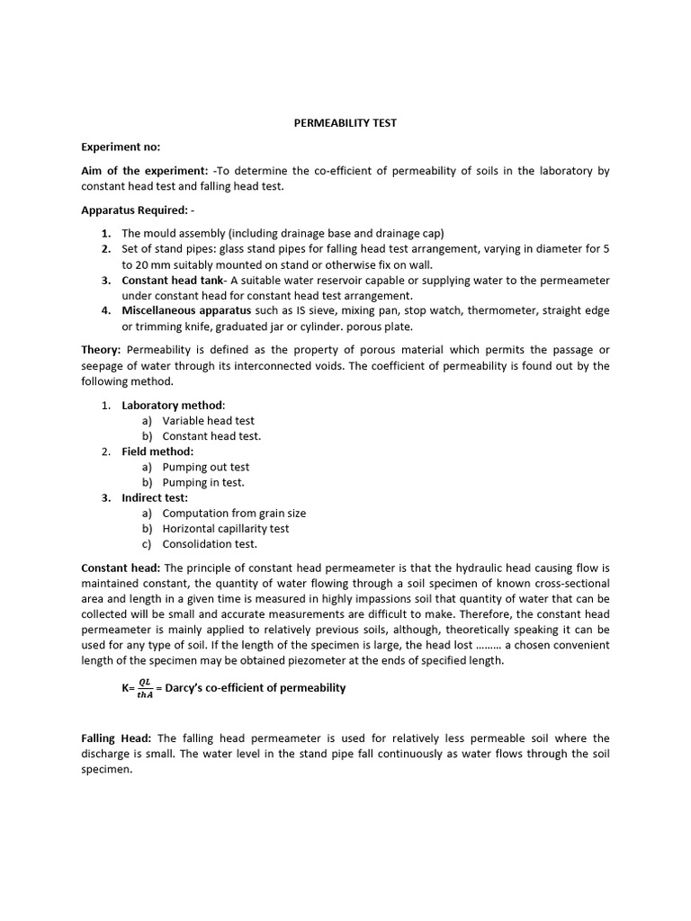 Exp _ Permeability Test | PDF | Porosity | Soil Mechanics