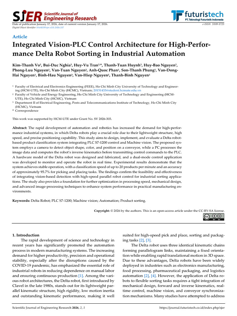 Integrated Vision-PLC Control Architecture for Hig | PDF | Automation ...