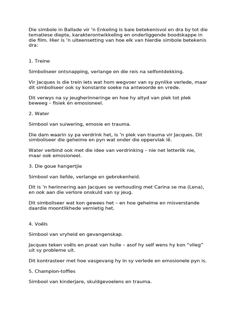 Die Simbole in Ballade Betekenis - Copy | PDF