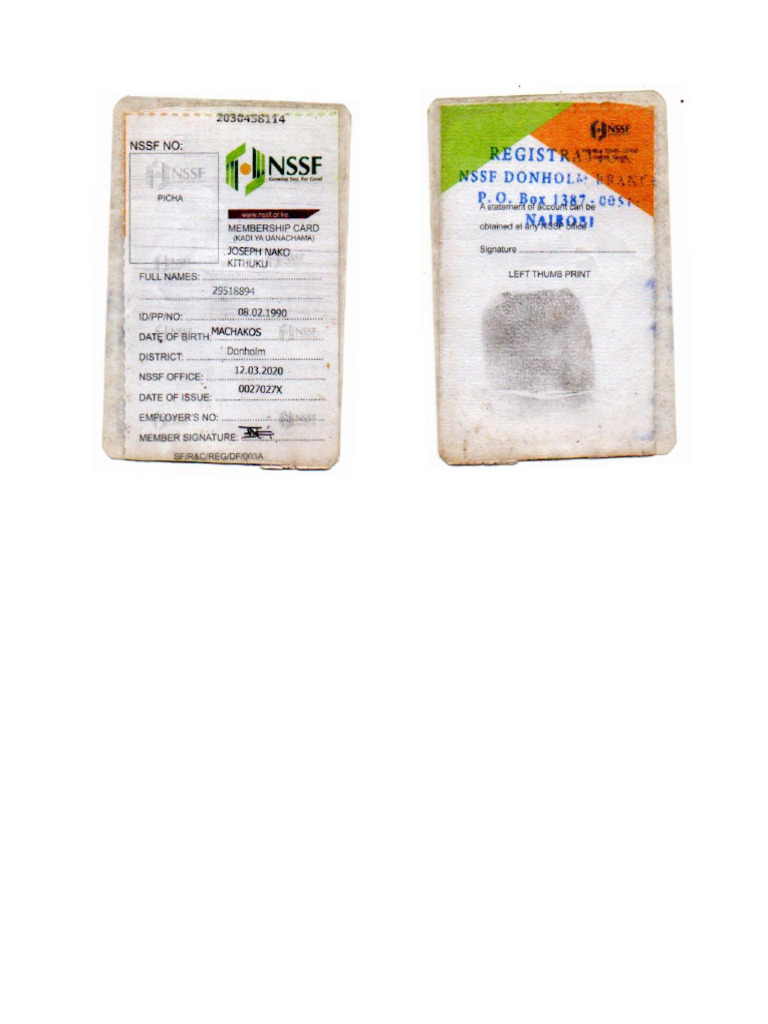 NSSF CARD | PDF