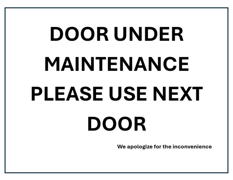 Under Maintenance Poster-Door | PDF