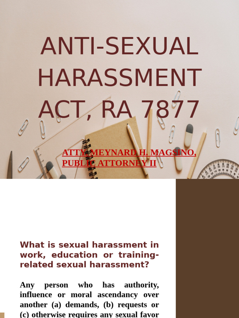 Ra 7877 Anti Sexual Harassment Act | PDF | Harassment | Sexual Harassment