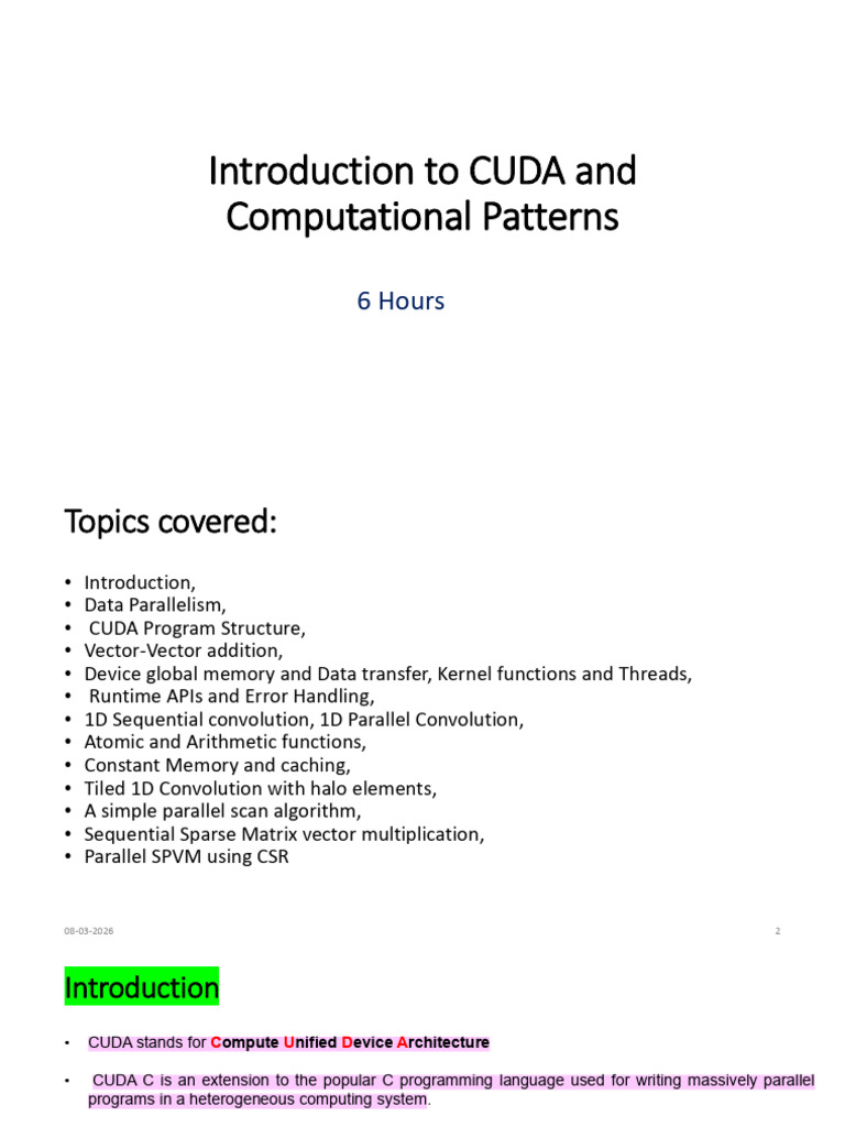 CUDA_part-1 | PDF | Parallel Computing | Pointer (Computer Programming)