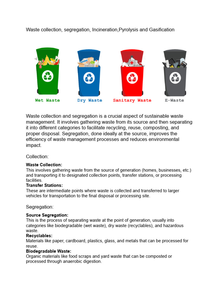24 Waste Collection, Segregation, Incineration,Pyrolysis and ...