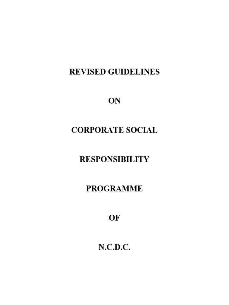 5414180419Revised CSR Guidelines | PDF | Corporate Social ...