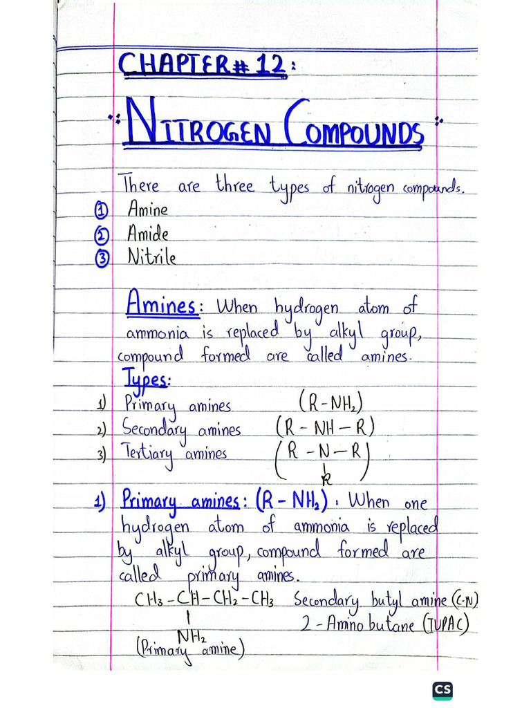 Ch#12 Nitrogen Compounds | PDF