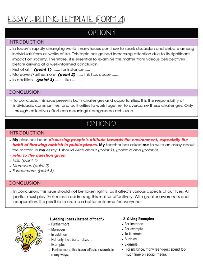 SPM Writing Template | PDF | Human Communication | Cognition