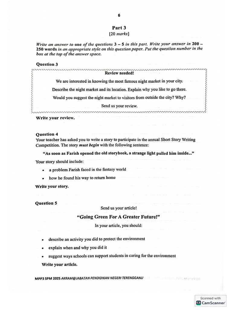 Terengganu Trial 2025 P2 - Writing (1) | PDF