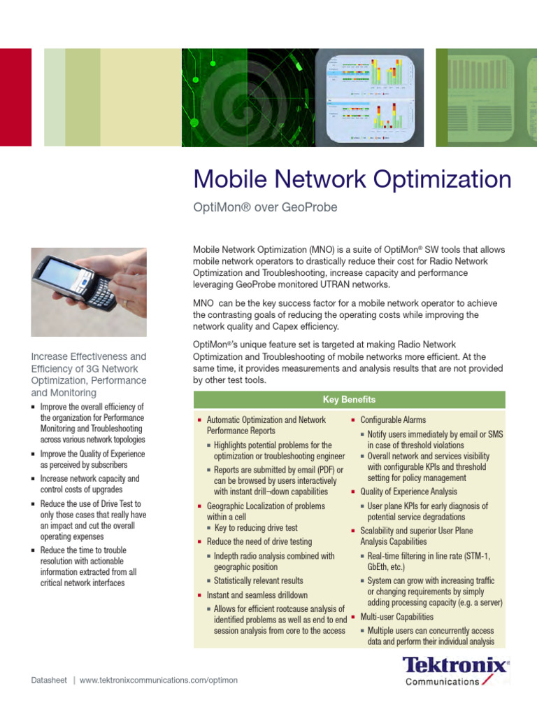 Mobile Network Optimization Datasheet XL350 | PDF | Computer Network ...
