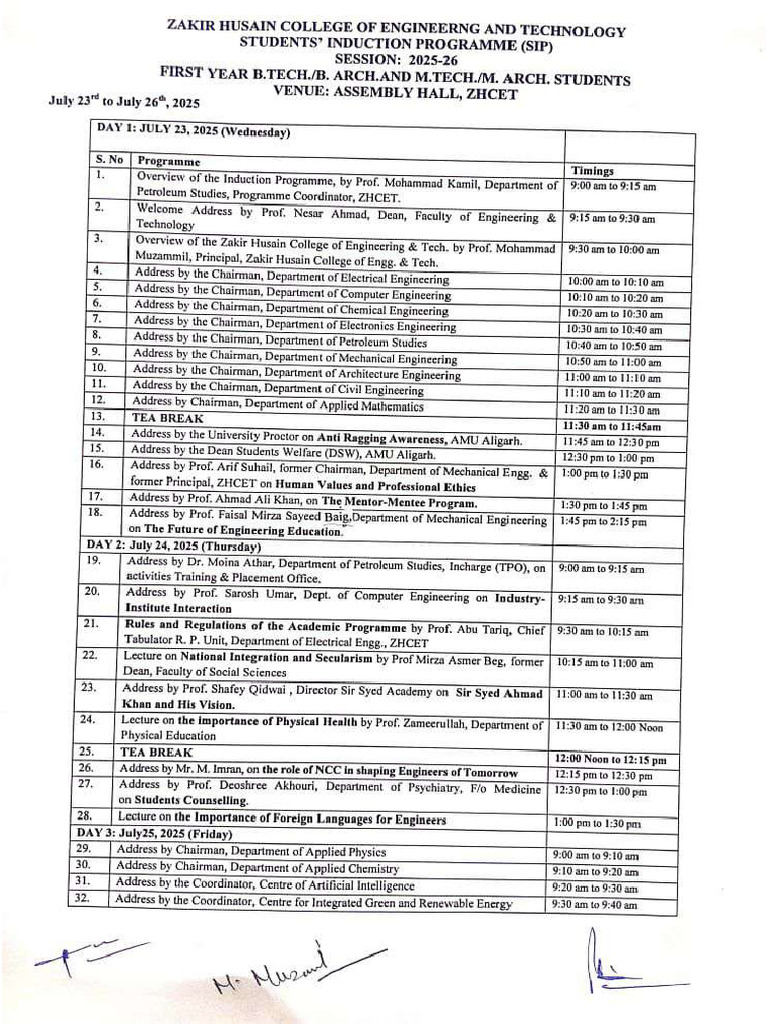 Induction Programme 2025 | PDF