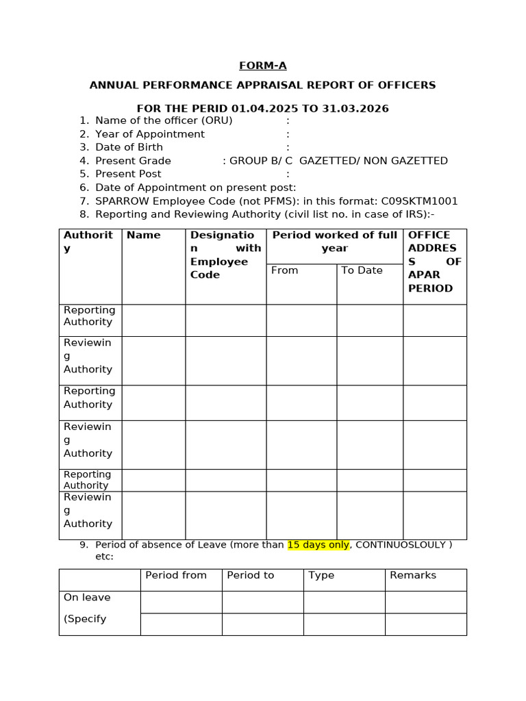 Form a Apar Gr. b&c 2025 (2) | PDF