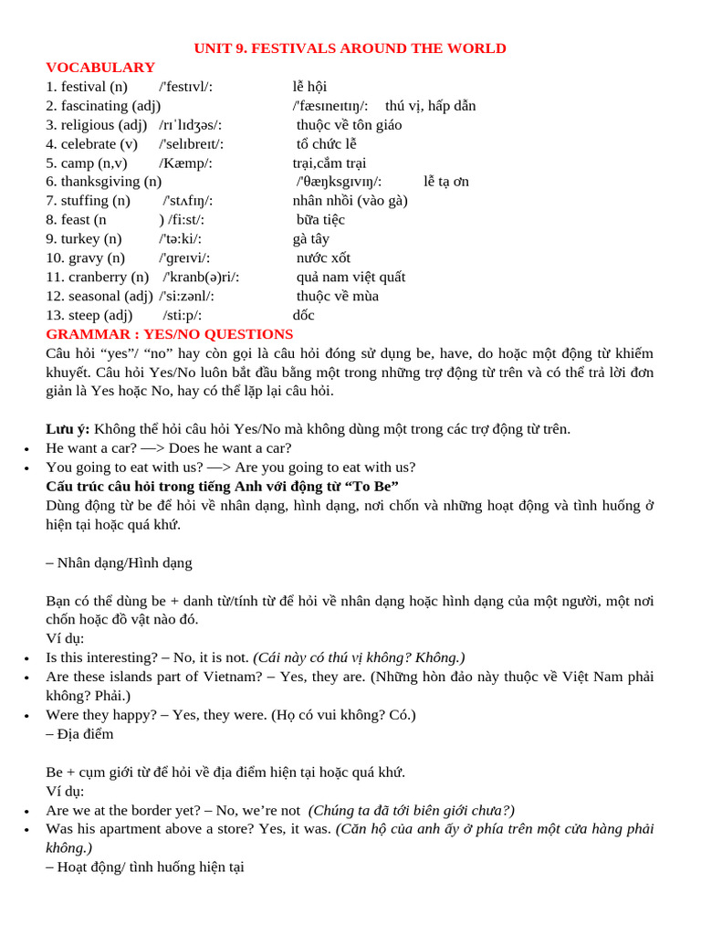 Thuvienhoclieu.com Bai Tap Bo Tro Tieng Anh 7 Global Unit 9 FESTIVALS ...