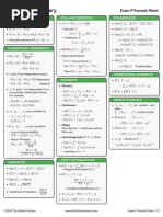 Exam P Formula Sheet 2025 | PDF | Probability Distribution | Variance