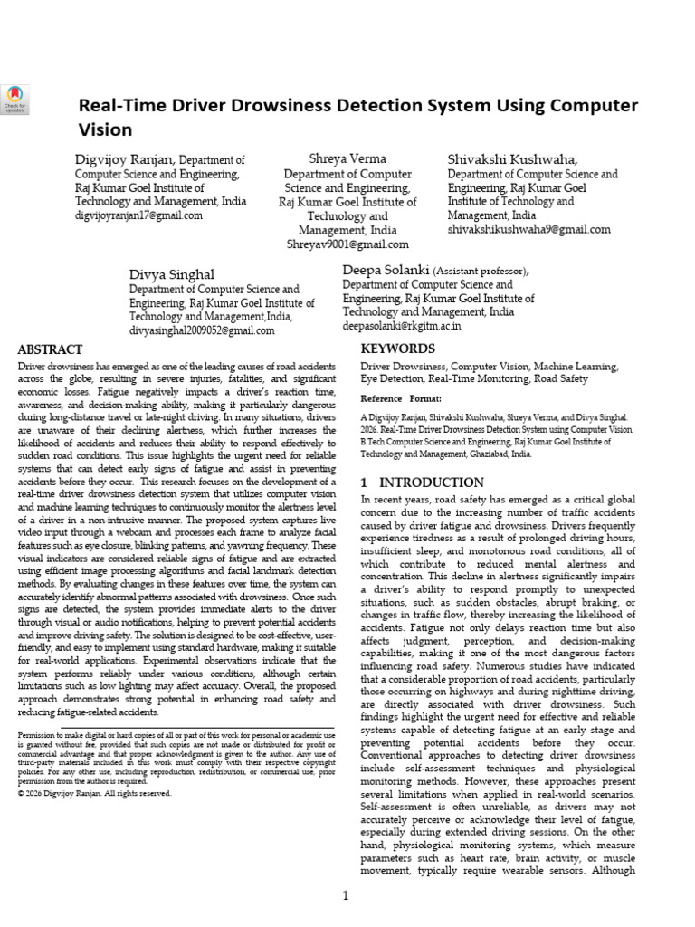 Real-Time Driver Drowsiness Detection System Using Computer Vision ...