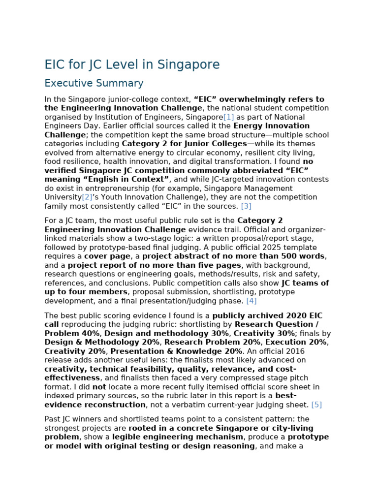 EIC for JC Level in Singapore | PDF | Creativity | Engineering