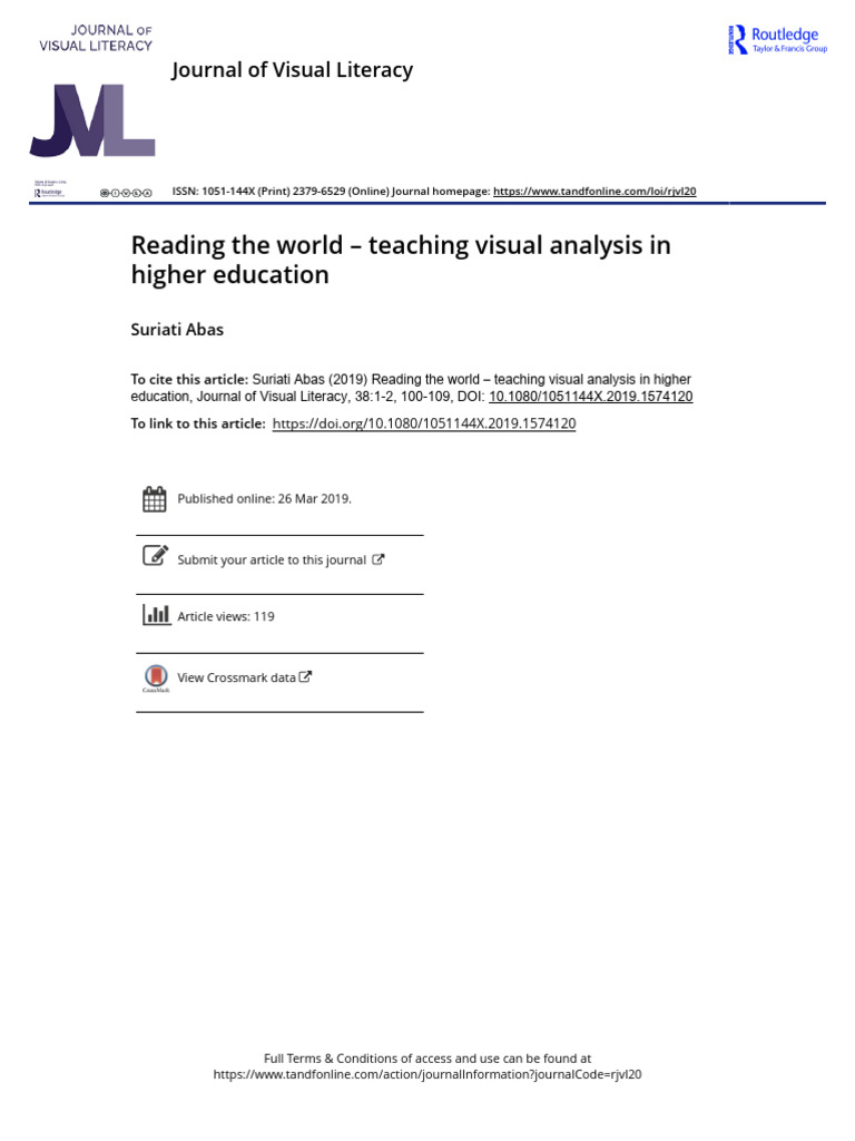 Reading the World – Teaching Visual Analysis in Higher Education | PDF ...