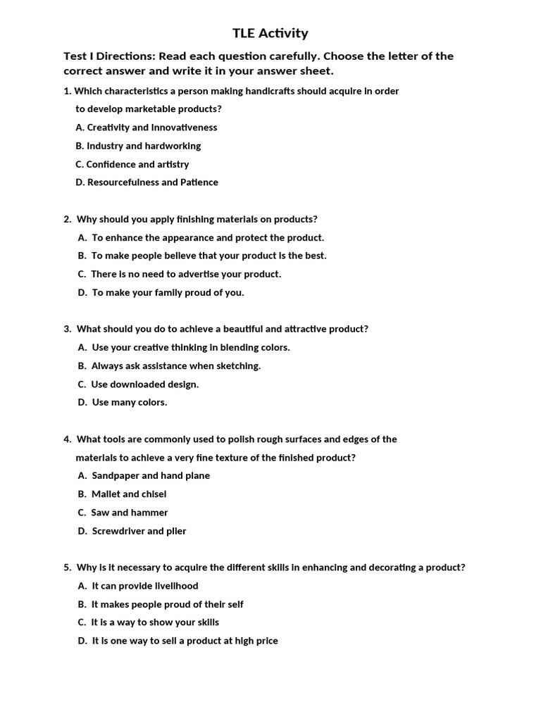 TLE Activity | PDF