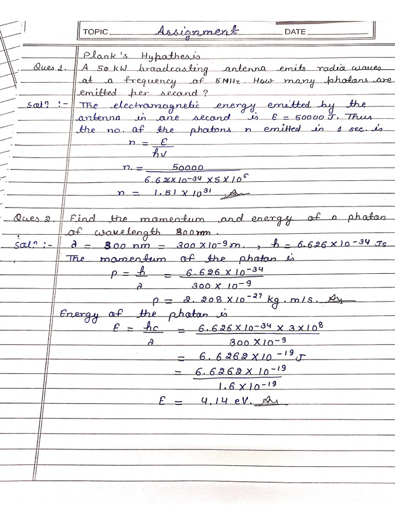 Modern Physics Assignment | PDF