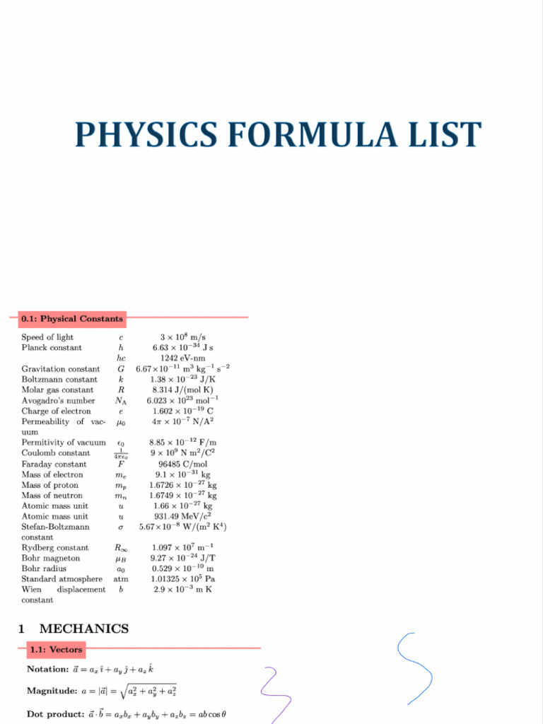 Physics Formulas | PDF