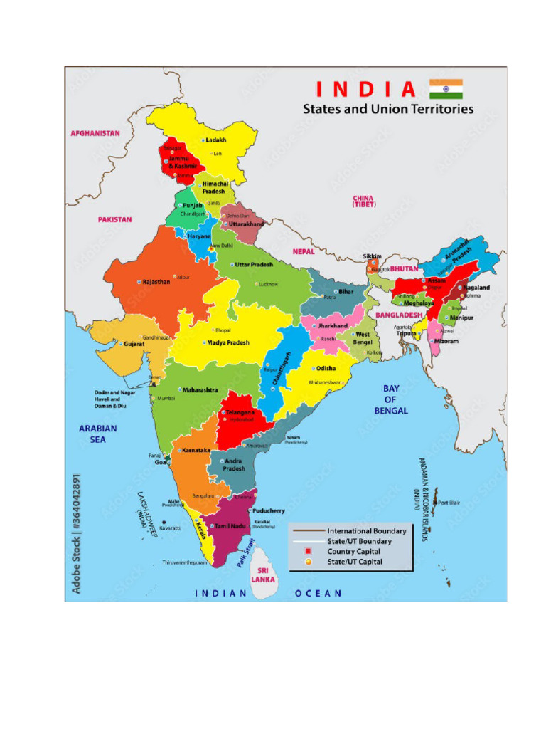 Indian Capitals on Political Map. | PDF
