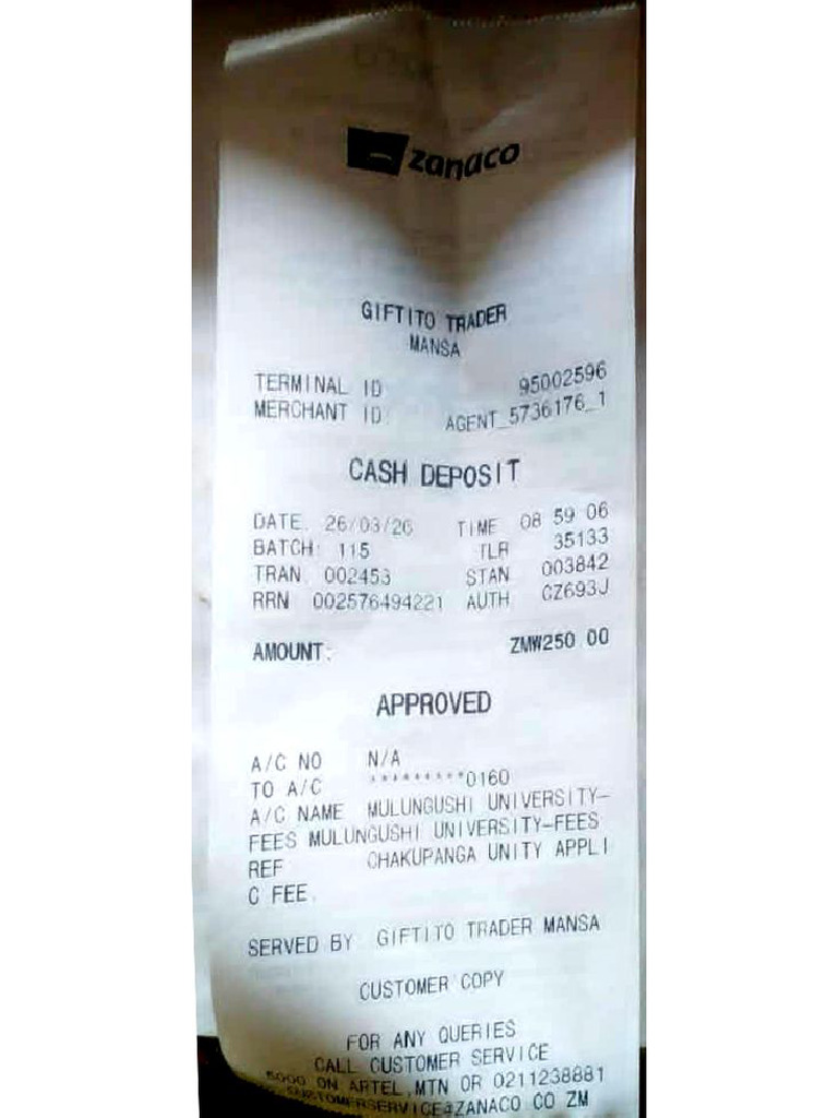 Chakupanga Unity Receipt | PDF