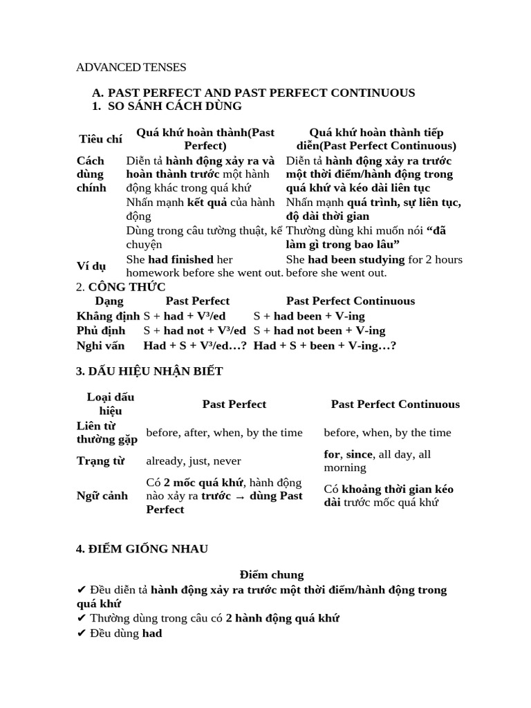 Advanced Tenses | PDF