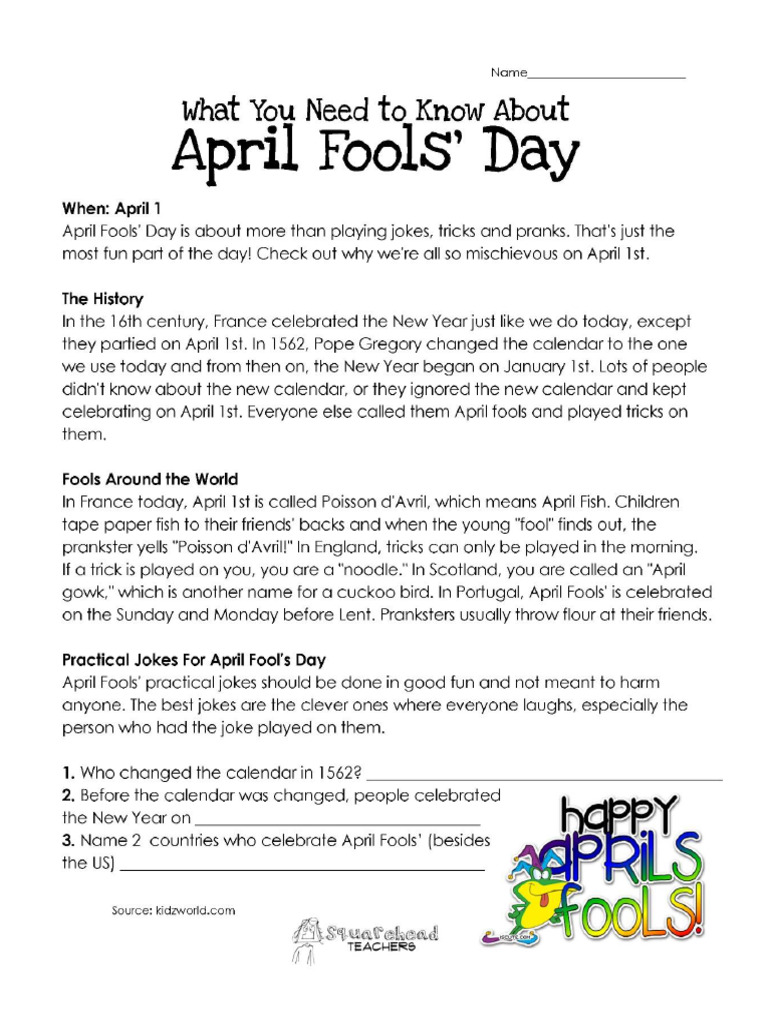 April Fools Day | PDF