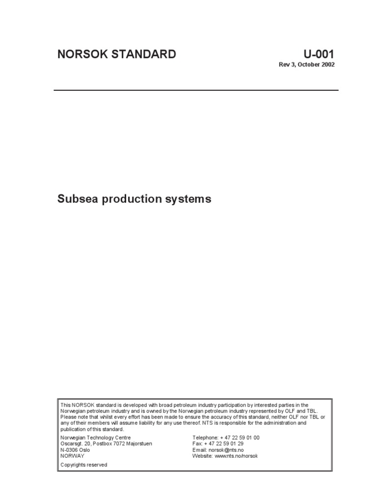 Norsok U-001 | PDF