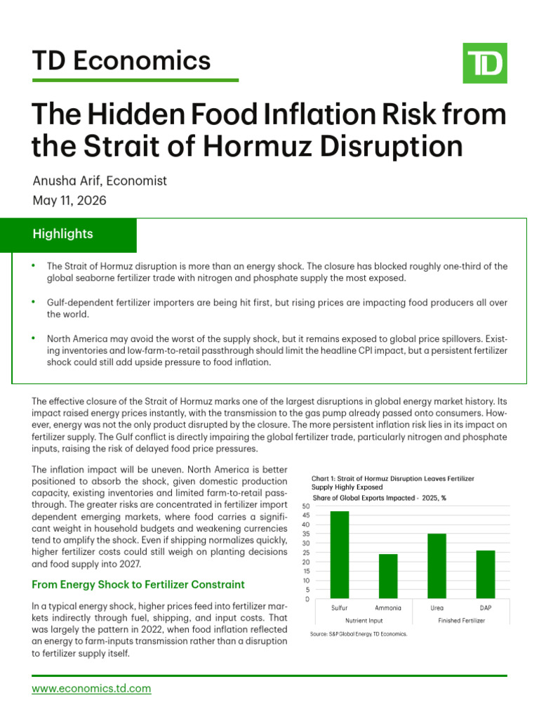 Hidden Food Inflation Risk From the Strait of Hormuz Disruption | PDF ...