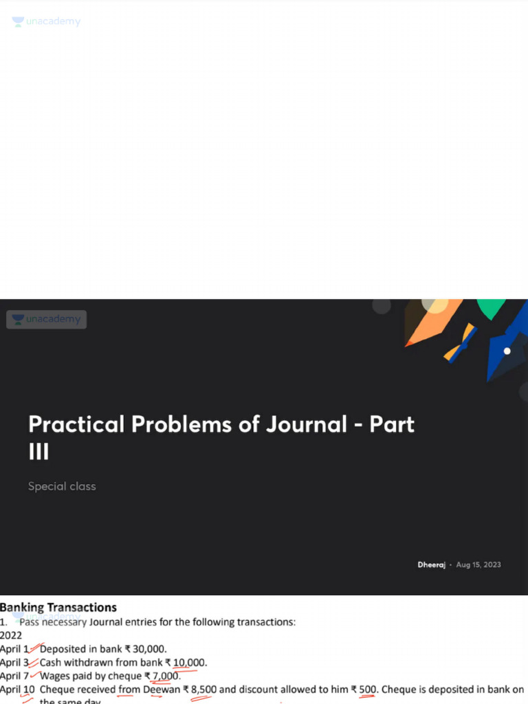 Practical Problems of Journal Part III With Anno | PDF