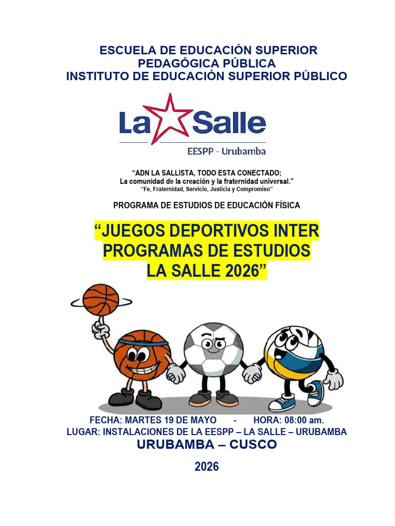 Bases 2026 La Salle | PDF | Maestros | Árbitro