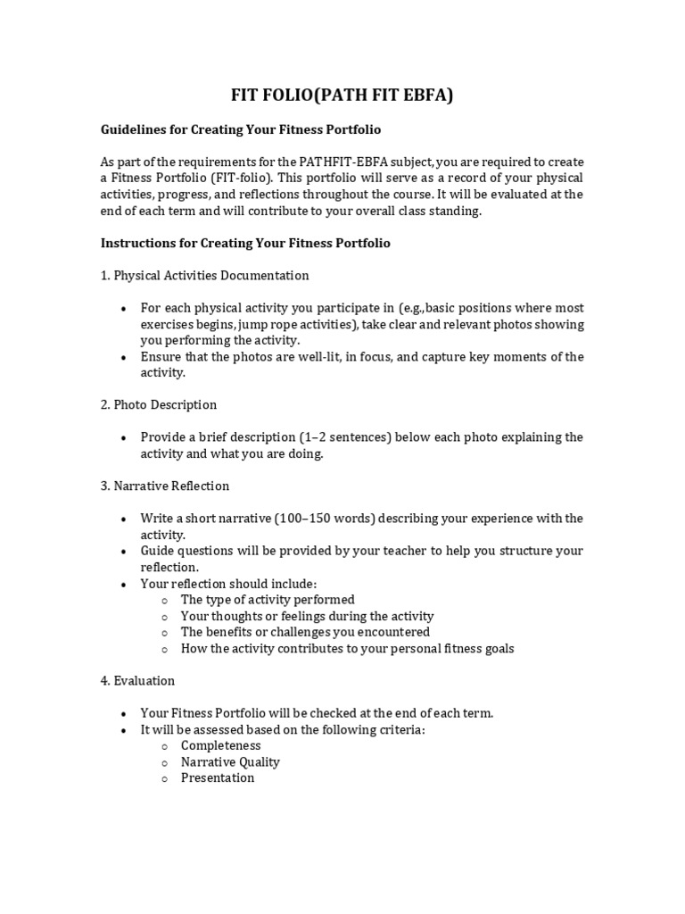 Fit Folio Guideline | PDF | Narrative