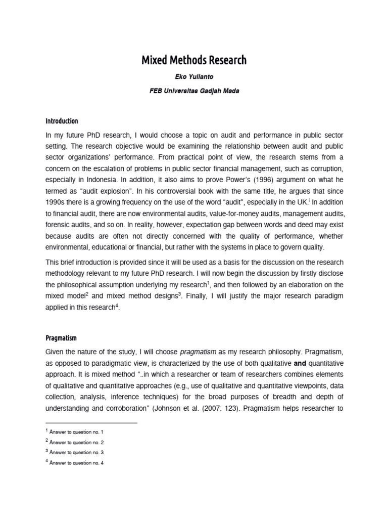Yulianto 2012 Mixed Method Methodology-libre | PDF | Quantitative ...
