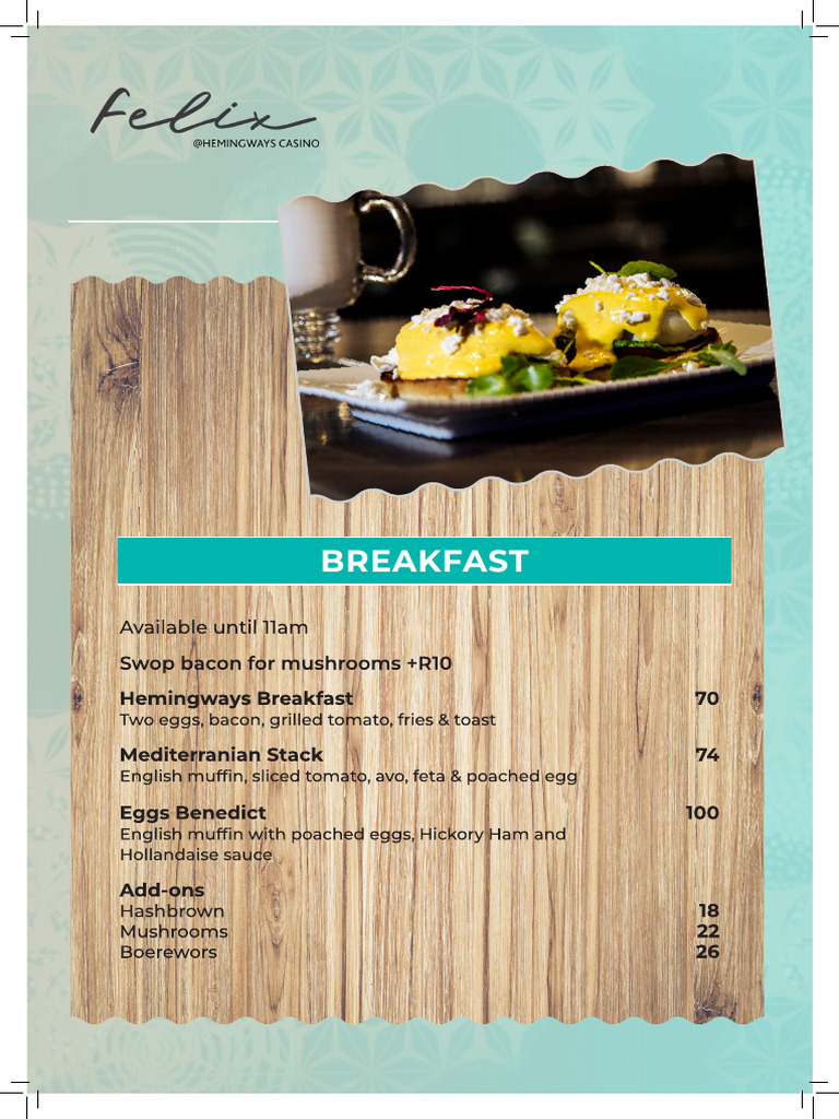 Felix Menu A4 Breakfast Menu Final | PDF
