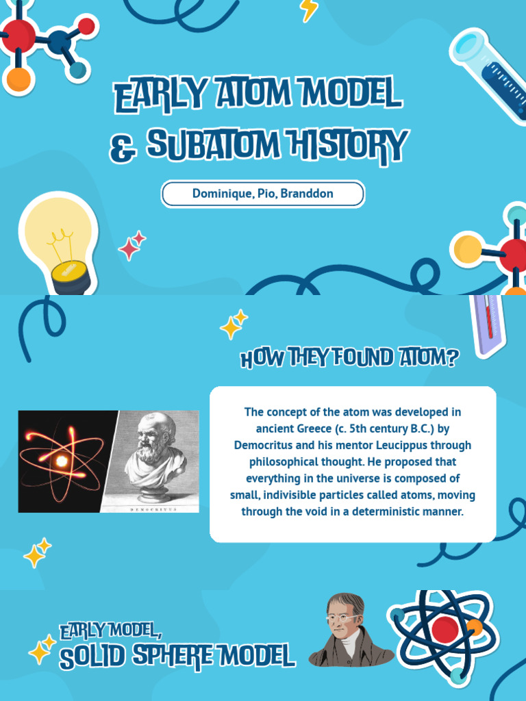 Early Atom Model & Subatom History | PDF