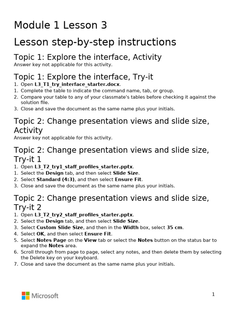 Module 1 Lesson 3 | PDF