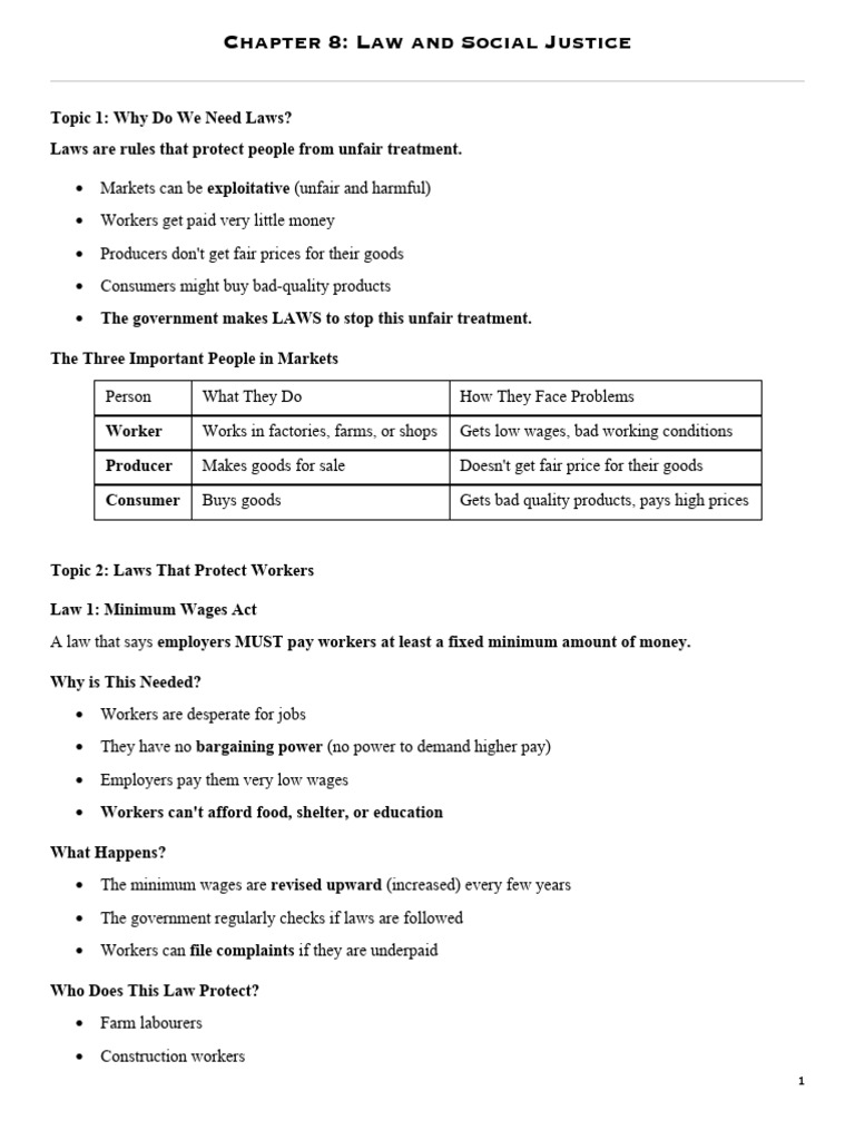 Law and Social Justice Notes | PDF