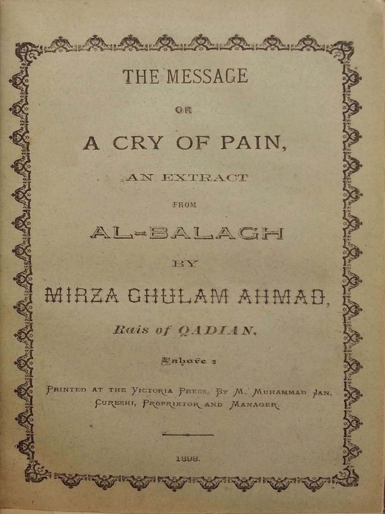 The Message or a Cry of Pain | PDF