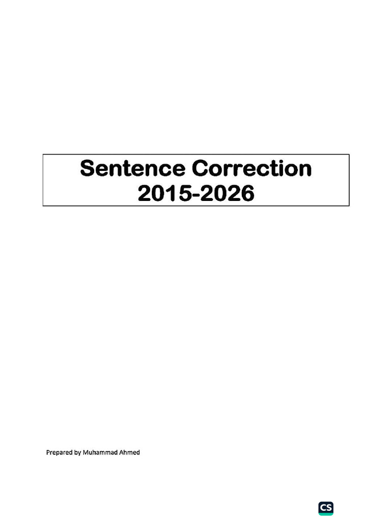 Sentence Correction | PDF