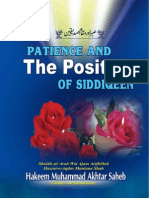 Patience and the Position of Siddiqeen