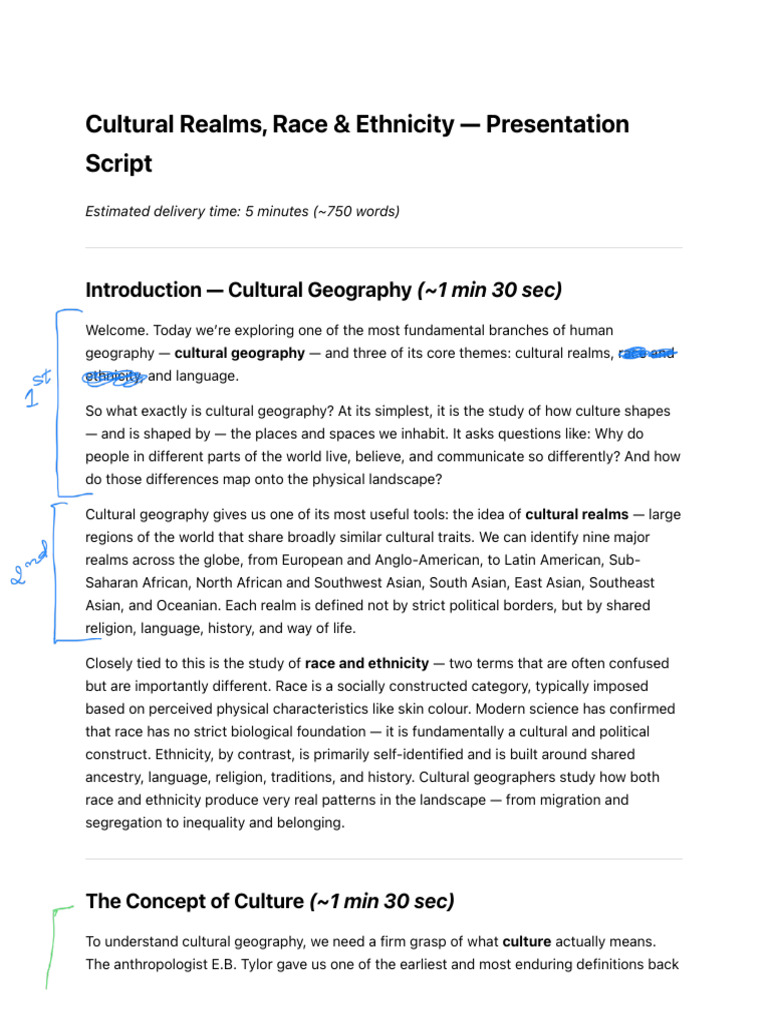 Cultural Realms Script | PDF | Race (Human Categorization) | Geography