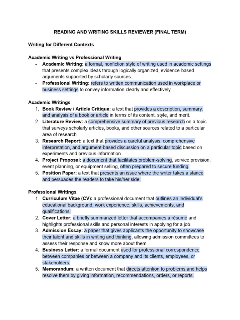 RWS Final Term Reviewer | PDF | Proposition | Evidence