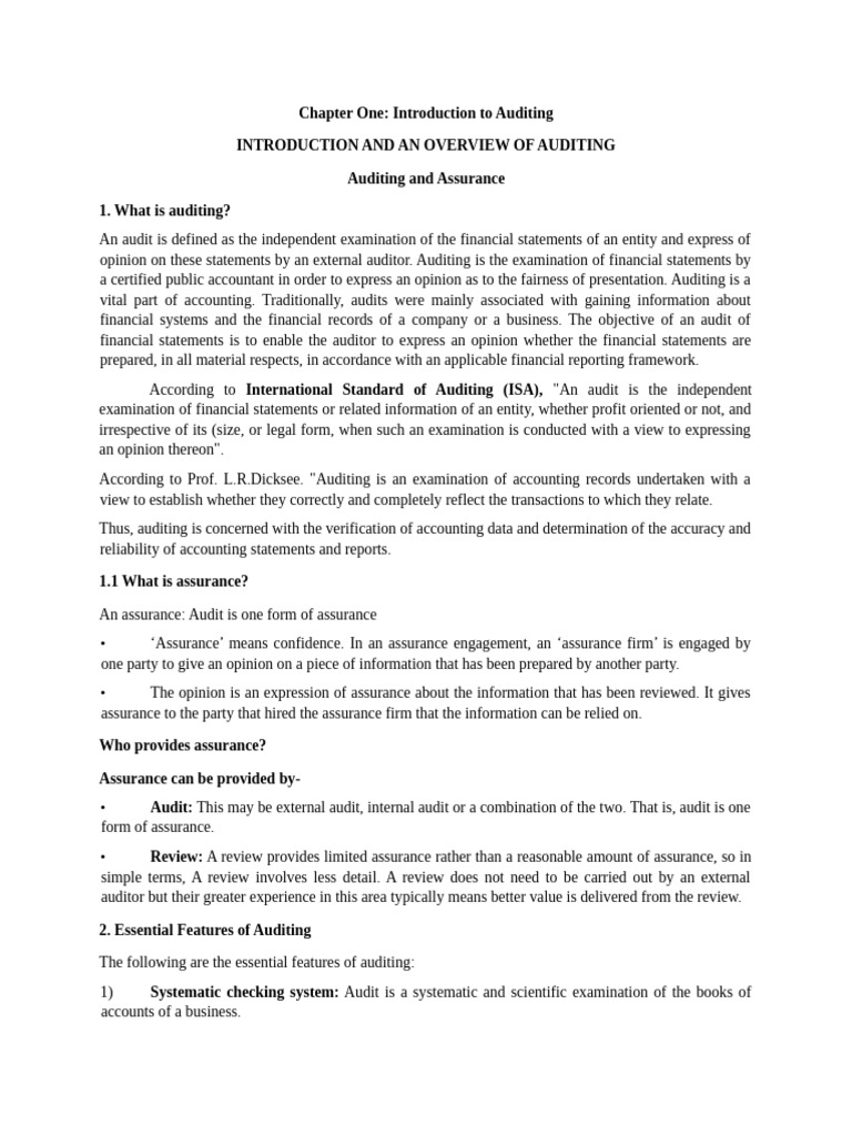 Introduction and an Overview of Auditing | PDF | Audit | Expense