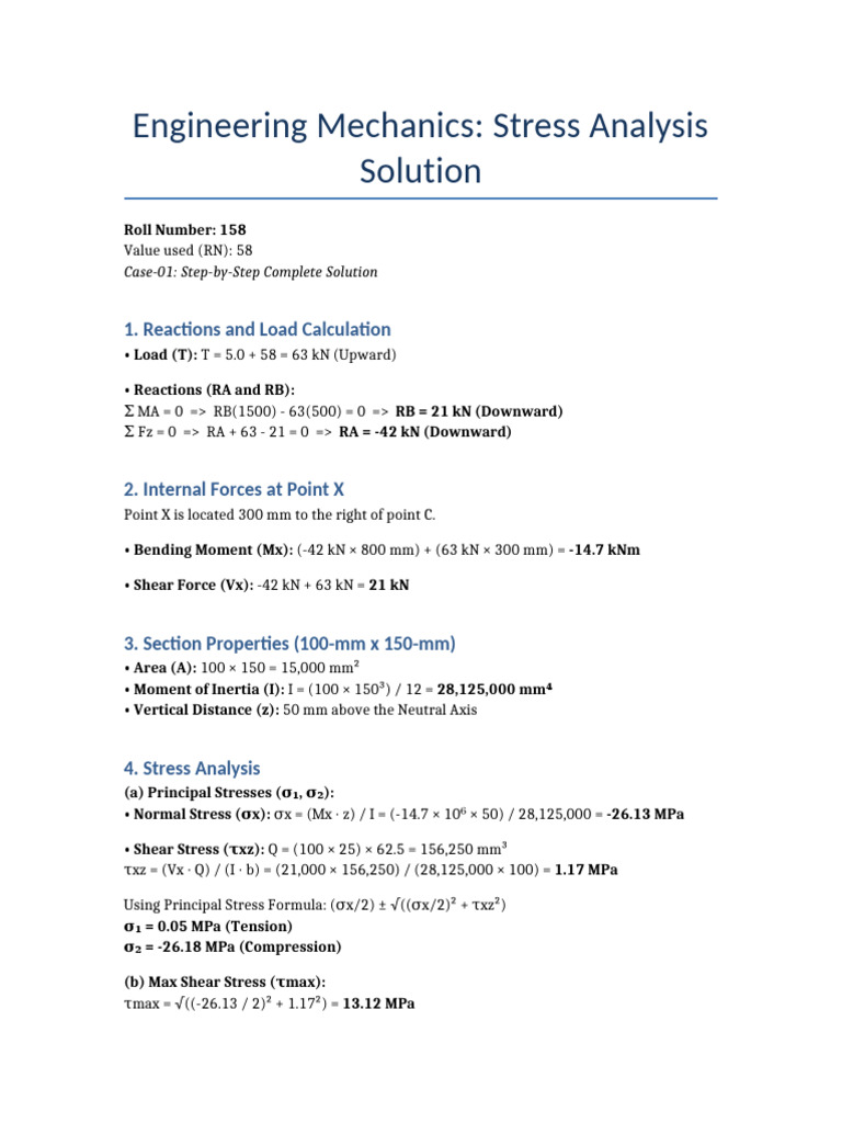 Stress Analysis Solution RN158 | PDF