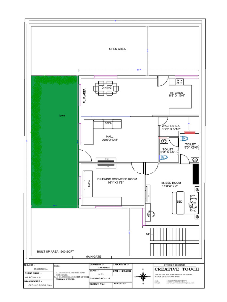 45'x65' Mr Roshan Sir West Face Plot-Model | PDF